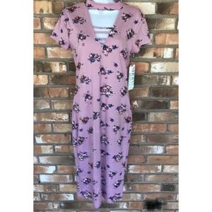 Almost Famous Women’s Floral Choker Neck Dress Medium